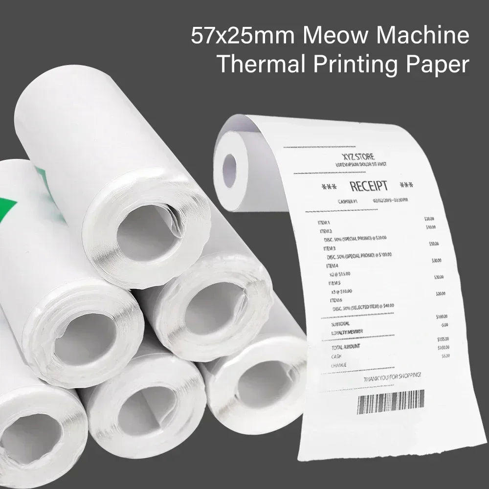 Mini Printer for Notater 1/3/5 Rolls Mini Printer Thermal Paper Label Sticker Self-adhesive Thermal Printing Paper Inkless Printing Photo Picture 57x25mm
