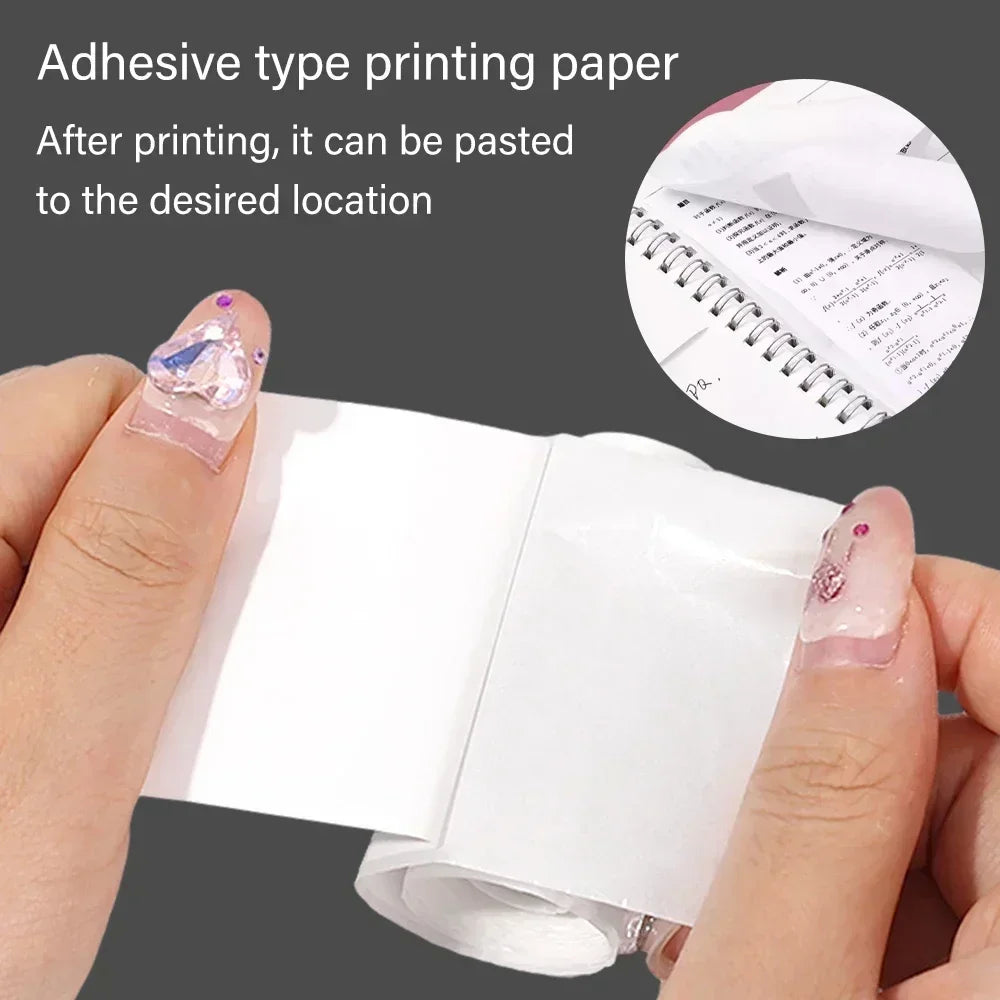 Mini Printer for Notater 1/3/5 Rolls Mini Printer Thermal Paper Label Sticker Self-adhesive Thermal Printing Paper Inkless Printing Photo Picture 57x25mm