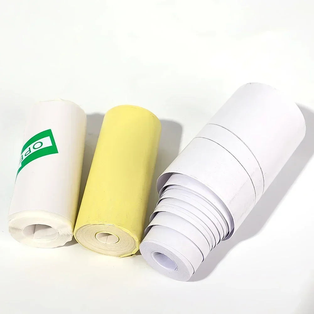 Mini Printer for Notater 1/3/5 Rolls Mini Printer Thermal Paper Label Sticker Self-adhesive Thermal Printing Paper Inkless Printing Photo Picture 57x25mm