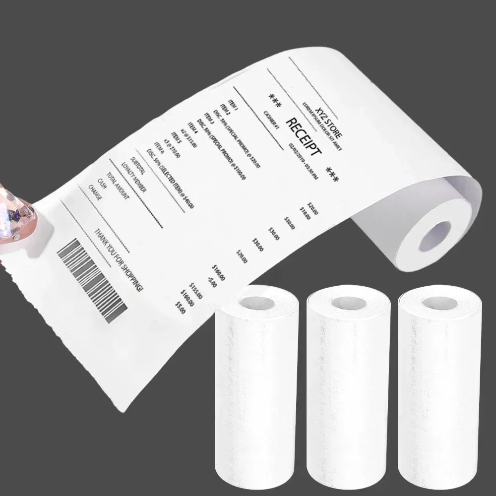 Mini Printer for Notater 1/3/5 Rolls Mini Printer Thermal Paper Label Sticker Self-adhesive Thermal Printing Paper Inkless Printing Photo Picture 57x25mm